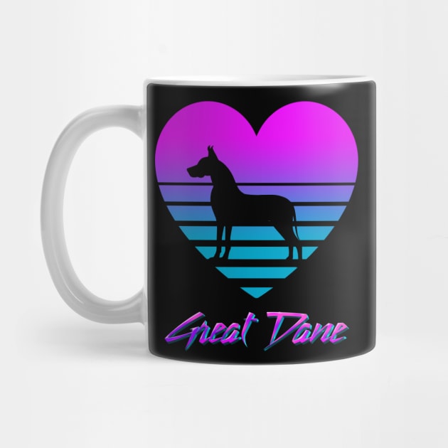 Great Dane Love Cyberpunk Vaporwave Dog Puppy Gift by TheVintageChaosCo.